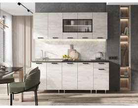 ЛДСП Кухня Рио NEW 2,0м 490 Дуб Крафт Белый, Белый, Кастилло темный