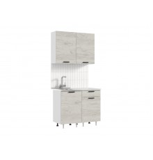 ЛДСП Кухня Рио NEW 1,0м 490 Дуб Крафт Белый, Белый, Антарес