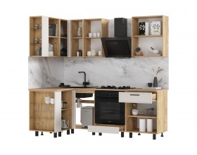 Кухня Бьянка 1,2х2,2м Кашемир, Дуб Крафт, Дуб вотан