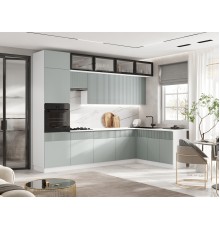 Кухня Оливия 3,0х1,8/1080м 490 Компоновка №1 Шарли Бриз, Белый, Антарес
