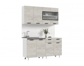 ЛДСП Кухня Рио NEW 1,6м 490 Дуб Крафт Белый, Белый, Антарес