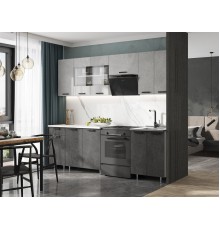 ЛДСП Кухня Рио NEW 2,4м 490 Бетон светлый/Бетон темный, Белый, Антарес