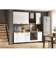 ЛДСП Кухня Рио NEW 2,2/900м 490 Компоновка №2 Белый глянец, Дуб Крафт, Дуб вотан