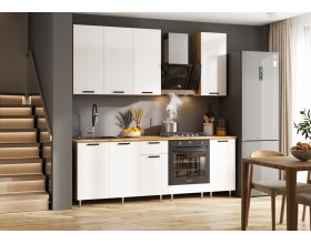 ЛДСП Кухня Рио NEW 2,2/900м 490 Компоновка №2 Белый глянец, Дуб Крафт, Дуб вотан