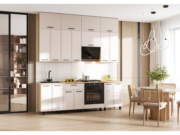 Кухня Бьянка 2,4/1350м Кашемир, Дуб Крафт, Дуб вотан