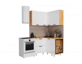 ЛДСП Кухня Рио NEW 1,2х1,2м 490 исп.2 Компоновка №6 Белый глянец, Дуб Крафт, Дуб вотан