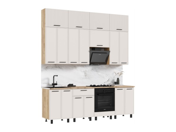 Кухня Бьянка 2,4/1350м Кашемир, Дуб Крафт, Дуб вотан