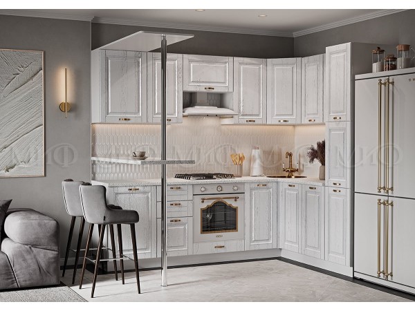 Кухня Престиж 2,5*1,8м Белый матовый, Белый, Антарес