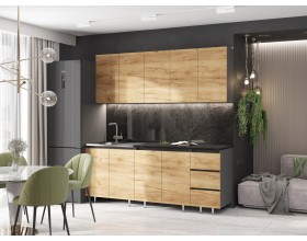 Кухня Челси 2,0м Дуб Крафт, Графит, Кастилло темный