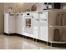 Кухня Техно 0,9*2,7м Компоновка №2 Белый глянец, Белый, Антарес