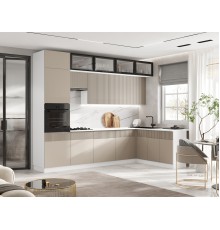 Кухня Оливия 3,0х1,8/1080м 490 Компоновка №1 Шарли Мокко, Белый, Антарес