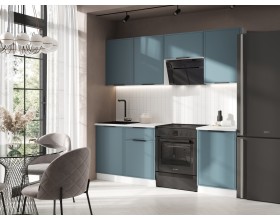 Кухня Николь 2,1м Браш Блю, Белый, Антарес