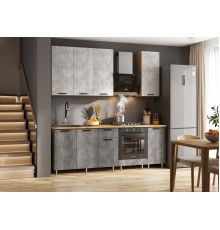 ЛДСП Кухня Рио NEW 2,2/900м 490 Компоновка №2 Бетон светлый/Бетон темный, Дуб Крафт, Дуб вотан