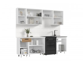 ЛДСП Кухня Рио NEW 2,4м 490 Дуб Крафт, Белый, Антарес