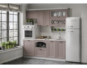 Кухня Милано 2,0м Компоновка №3 Шарли Pink, Белый, Антарес