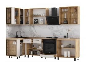 Кухня Бьянка 1,2х2,8м Кашемир, Дуб Крафт, Дуб вотан