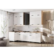 ЛДСП Кухня Рио NEW 1,0х2,6/1080м 490 Компоновка №3 Белый глянец, Дуб Крафт, Дуб вотан
