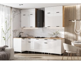 ЛДСП Кухня Рио NEW 1,0х2,6/1080м 490 Компоновка №3 Белый глянец, Дуб Крафт, Дуб вотан