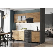 ЛДСП Кухня Рио NEW 2,4м 490 Дуб Крафт, Белый, Антарес