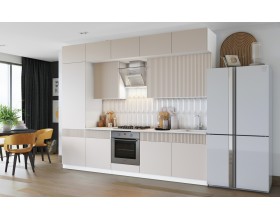 Кухня Оливия 3,0/1080м 490 Компоновка №1 Кашемир, Белый, Антарес