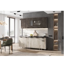 ЛДСП Кухня Рио NEW 2,0м 490 Железный камень/Дуб Крафт серый, Графит, Кастилло темный