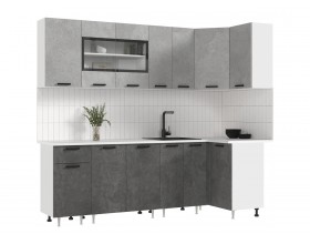 ЛДСП Кухня Рио NEW 2,4х1,0м 490 Бетон светлый/Бетон темный, Белый, Антарес