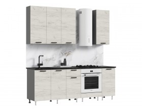 ЛДСП Кухня Рио NEW 2,2/900м 490 Компоновка №2 Дуб Крафт Белый, Графит, Кастилло темный