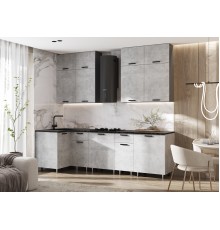 ЛДСП Кухня Рио NEW 1,0х2,6/1080м 490 Компоновка №3 Бетон светлый, Графит, Кастилло темный