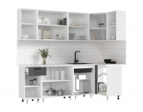 ЛДСП Кухня Рио NEW 2,4х1,0м 490 Бетон светлый/Бетон темный, Белый, Антарес