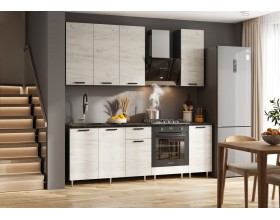 ЛДСП Кухня Рио NEW 2,2/900м 490 Компоновка №2 Дуб Крафт Белый, Графит, Кастилло темный