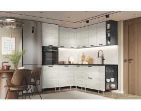 ЛДСП Кухня Рио NEW 1,8х2,0м 490 исп.2 Компоновка №6 Дуб Крафт Белый, Графит, Кастилло темный