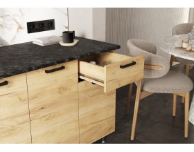 ЛДСП Кухня Рио NEW 2,0м 490 Компоновка №1 Дуб Крафт, Дуб Крафт, Кастилло темный