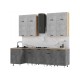 ЛДСП Кухня Рио NEW 1,0х2,6/1080м 490 Компоновка №3 Бетон светлый/Бетон темный, Дуб Крафт, Дуб вотан