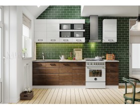 Кухня Техно-2 2,0м Белый матовый/Дерево, Белый, Антарес