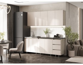 Кухня Челси 2,0м Кашемир, Дуб Крафт серый, Кастилло темный