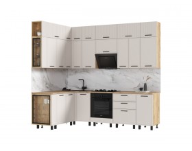 Кухня Бьянка 1,6х2,6/1080м Кашемир, Дуб Крафт, Дуб вотан