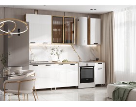ЛДСП Кухня Рио NEW 2,0/900м 490 Компоновка №1 Белый глянец, Дуб Крафт, Дуб вотан