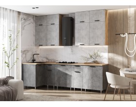ЛДСП Кухня Рио NEW 1,0х2,6/1080м 490 Компоновка №3 Бетон светлый/Бетон темный, Дуб Крафт, Дуб вотан