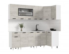 ЛДСП Кухня Рио NEW 2,4х1,0м 490 Дуб Крафт Белый, Белый, Антарес