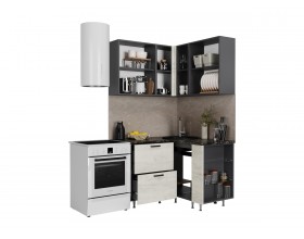 ЛДСП Кухня Рио NEW 1,2х1,2м 490 исп.2 Компоновка №6 Дуб Крафт Белый, Графит, Кастилло темный