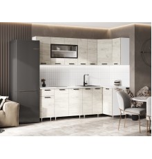 ЛДСП Кухня Рио NEW 2,4х1,0м 490 Дуб Крафт Белый, Белый, Антарес