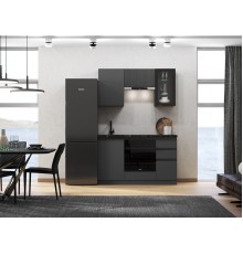 Кухня Техно-6 1,5м Графит/Графит софт