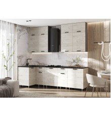 ЛДСП Кухня Рио NEW 1,0х2,6/1080м 490 Компоновка №3 Дуб Крафт Белый, Графит, Кастилло темный