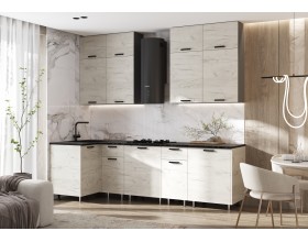ЛДСП Кухня Рио NEW 1,0х2,6/1080м 490 Компоновка №3 Дуб Крафт Белый, Графит, Кастилло темный
