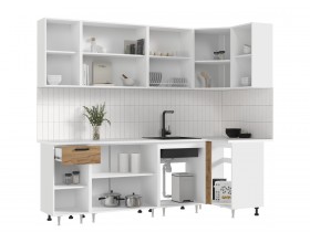 ЛДСП Кухня Рио NEW 2,4х1,0м 490 Дуб Крафт, Белый, Антарес