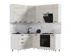 ЛДСП Кухня Рио NEW 1,6х2,0/900м 490 Компоновка №2 Дуб Крафт Белый, Белый, Антарес