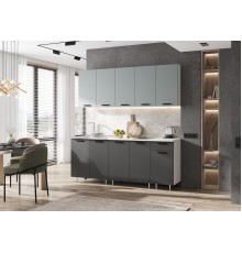 ЛДСП Кухня Бриз 2,0м 490 Сумеречный голубой/Графит, Белый, Антарес