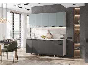 ЛДСП Кухня Бриз 2,0м 490 Сумеречный голубой/Графит, Белый, Антарес