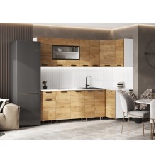 ЛДСП Кухня Рио NEW 2,4х1,0м 490 Дуб Крафт, Белый, Антарес