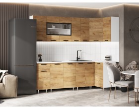 ЛДСП Кухня Рио NEW 2,4х1,0м 490 Дуб Крафт, Белый, Антарес